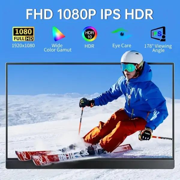 2025 HDR 15.6" Portable Monitor (USB-C Plug-and-Play, Multi-Device Compatible) - Image 3