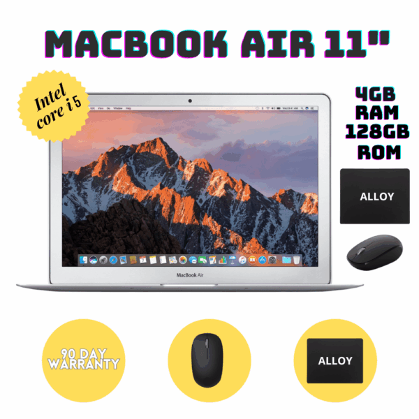 Apple Macbook Air 11" MJVM2LL/A A1465 Core I5 4GB 128GB (2015) with mouse and mousepad (Refurbished) - Image 2