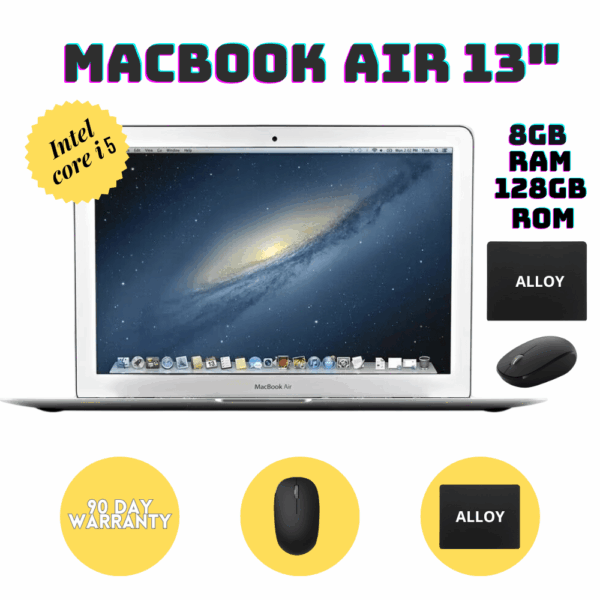Bundle Apple MacBook Air A1466 13" Core I5 8GB Ram 128GB SSD with Mouse + Mousepad (2017) (Refurbished) - Image 2
