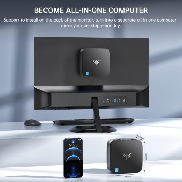 ACEMAGIC N5105 Mini PC, Desktop Computer with 12GB LPDDR5 4800MHz RAM - Image 6