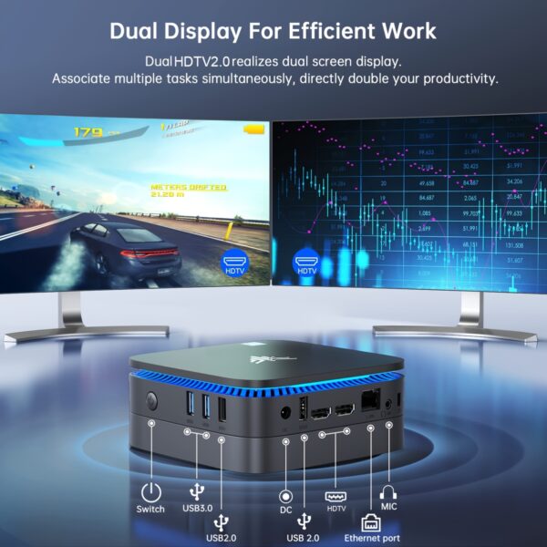 ACEMAGIC N5105 Mini PC, Desktop Computer with 12GB LPDDR5 4800MHz RAM - Image 4
