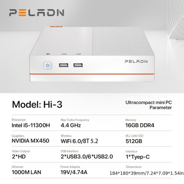 PELADN WI-4 Mini PC, 11th Gen N5095 - Image 3