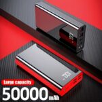 High‑Capacity 50,000mAh Power Bank with Solar Charging – Portable & Durable