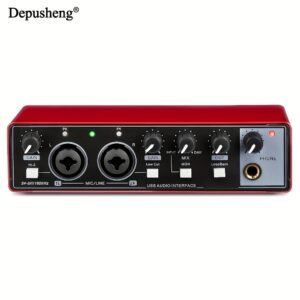 Depusheng Professional Audio Interface Sound Card, 24Bit/192kHz, XLR