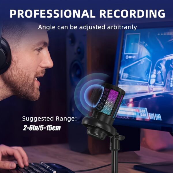 Microphone, USB PC Microphone, For Podcasting Video, Streaming, Condenser Microphone - Image 4