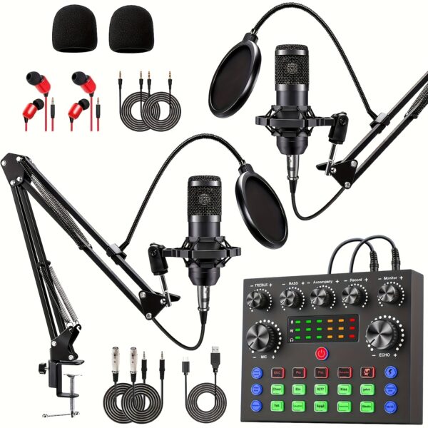 Podcast Equipment Bundle, V8s Audio Interface, Wired Microphone - Image 5