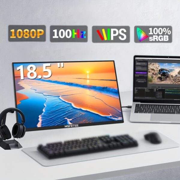 HGFRTEE 18.5-Inch 120Hz Portable Gaming Monitor