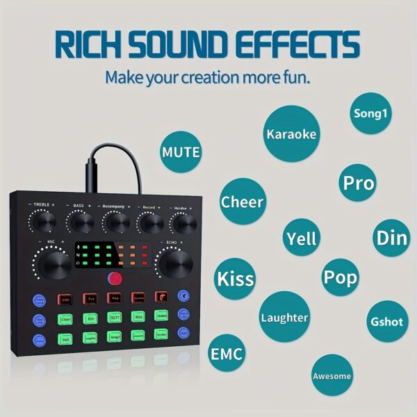 Podcast Equipment Bundle, V8s Audio Interface, Wired Microphone - Image 2