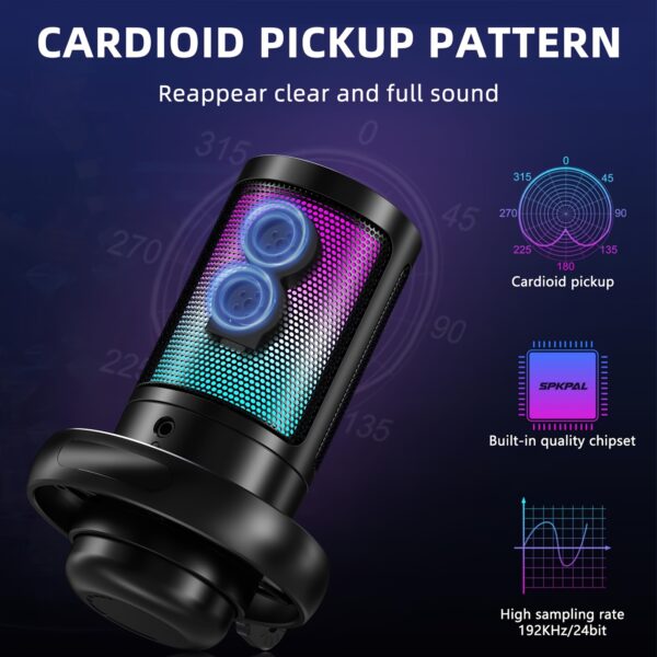 Microphone, USB PC Microphone, For Podcasting Video, Streaming, Condenser Microphone - Image 2