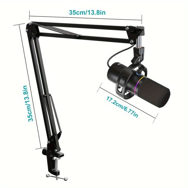 Dynamic Microphone Kit, RGB Podcast Mic with Software - Image 6