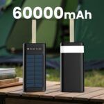 60,000mAh Solar Power Bank – 22.5W Fast Charging, High‑Capacity Portable Charger
