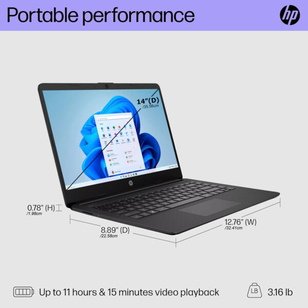 HP HP Stream 14" Laptop – Intel Celeron N4120, Windows 11 Home - Image 4